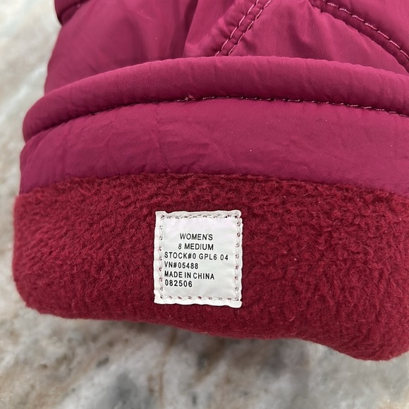 LLBean Womens Fleece Lined Quilted Slipper Boot 8 magenta pull on - Picture 6 of 11